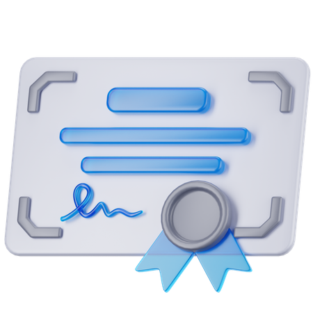 Certificate  3D Icon