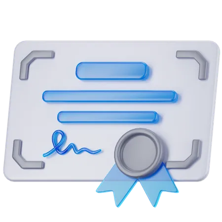 Certificate  3D Icon