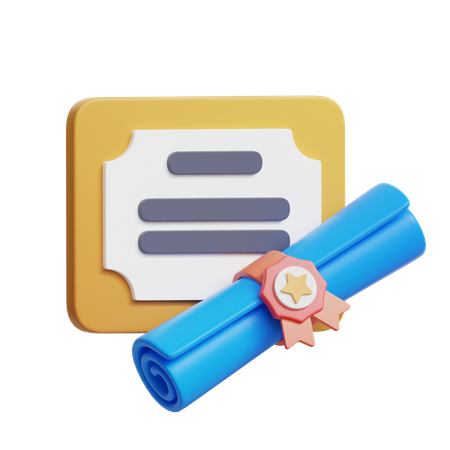 Certificate  3D Icon