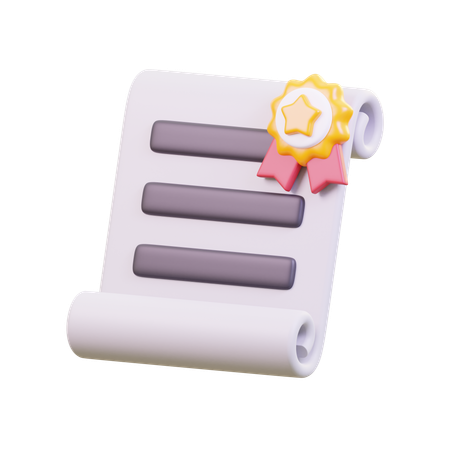 Certificate  3D Icon