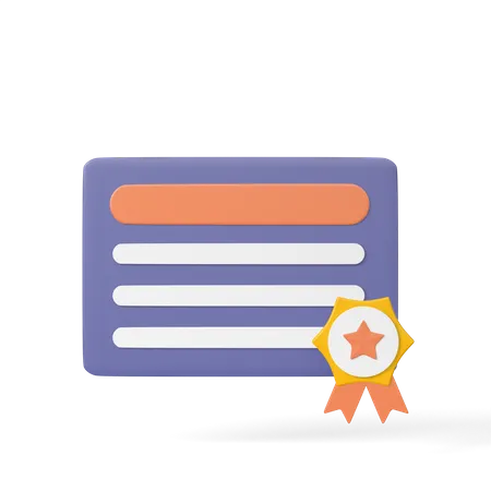 Certificate  3D Icon