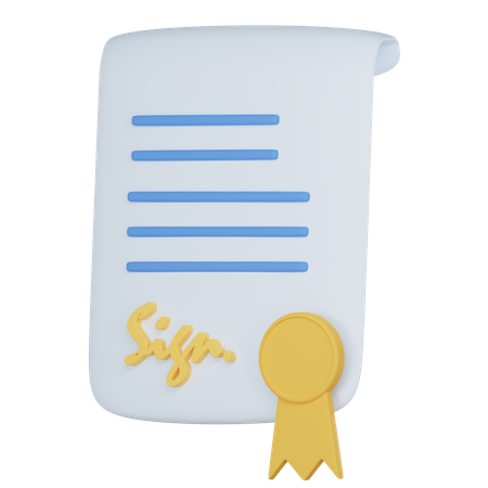 Certificate  3D Icon