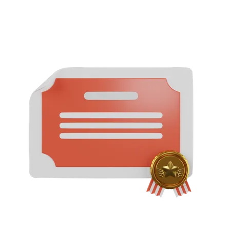 Certificate  3D Icon