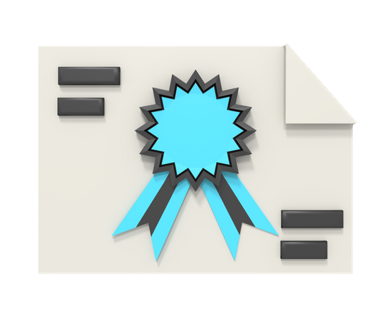 Certificate  3D Icon