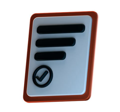 Certificate  3D Icon