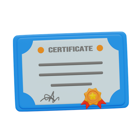 Certificate  3D Icon