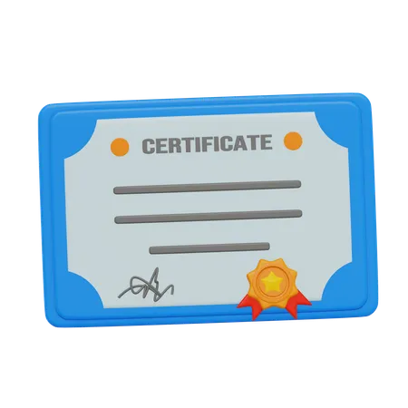 Certificate  3D Icon