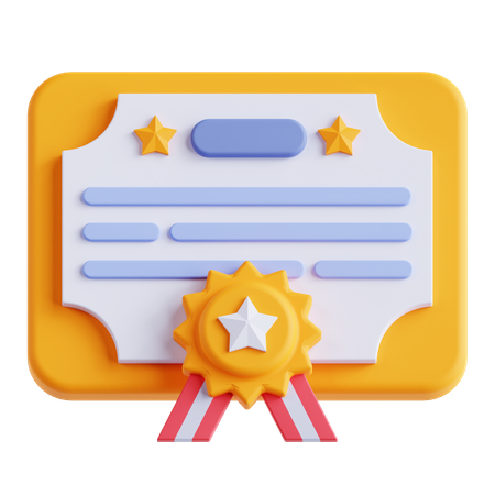 Certificate  3D Icon