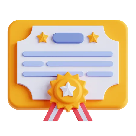 Certificate  3D Icon