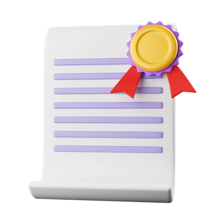 Certificate  3D Icon