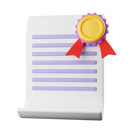 Certificate  3D Icon