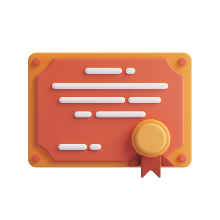 Certificate  3D Icon