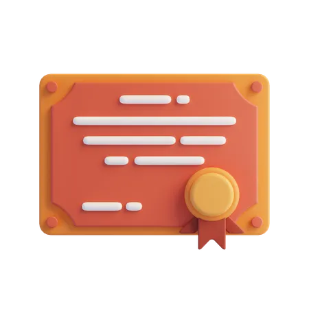 Certificate  3D Icon