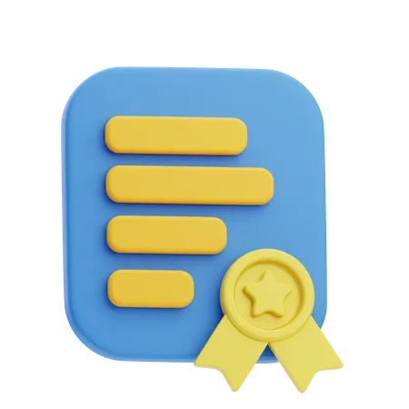 Certificate  3D Icon