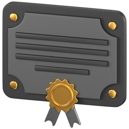 Certificate  3D Icon