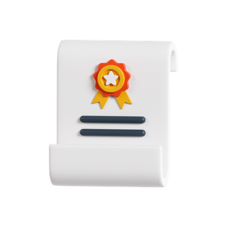 Certificate  3D Icon