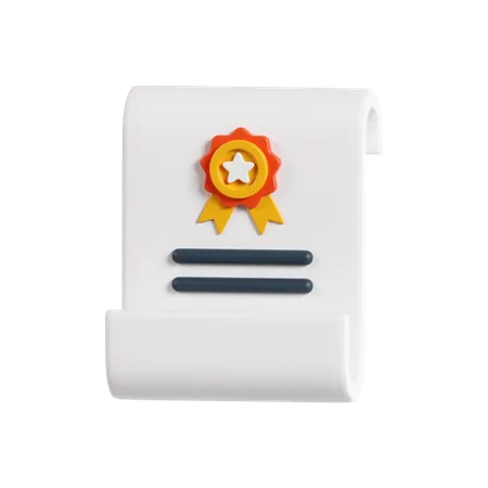 Certificate  3D Icon