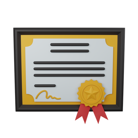 Certificate  3D Icon