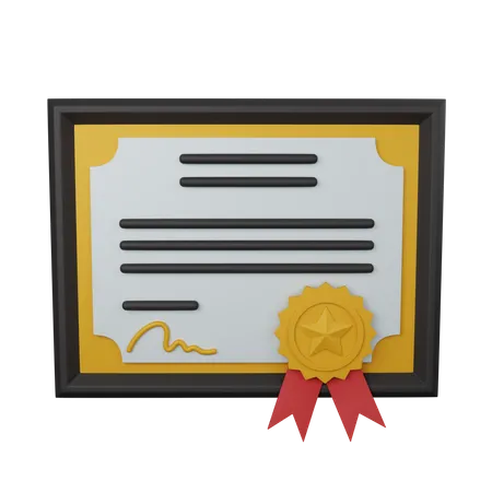 Certificate  3D Icon