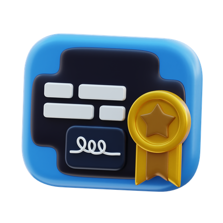 Certificate  3D Icon