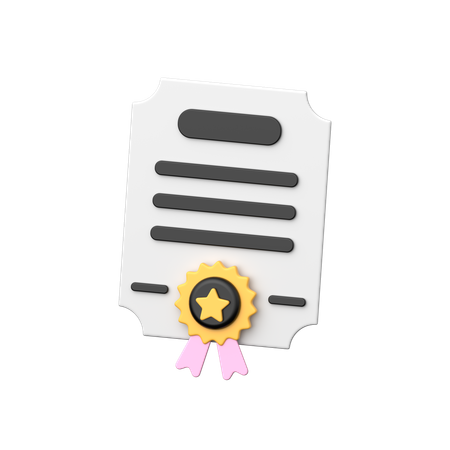 Certificate  3D Icon