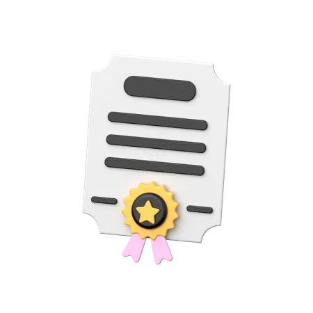 Certificate  3D Icon