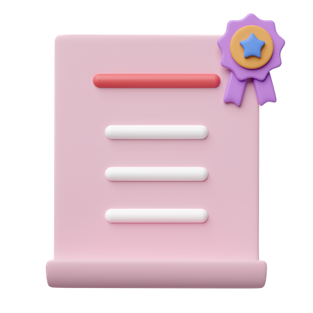 Certificate  3D Icon