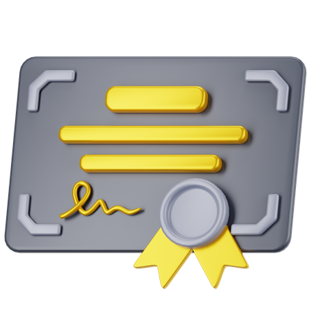 Certificate  3D Icon