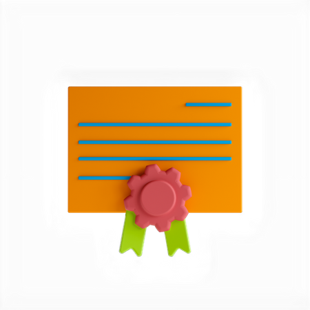 Certificate  3D Icon