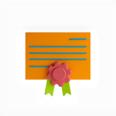 Certificate  3D Icon