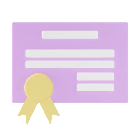 Certificate  3D Icon