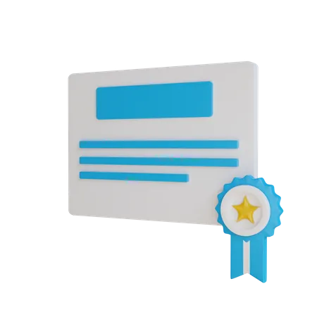 Certificate  3D Icon