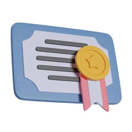 Certificate  3D Icon