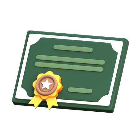 Certificate  3D Icon