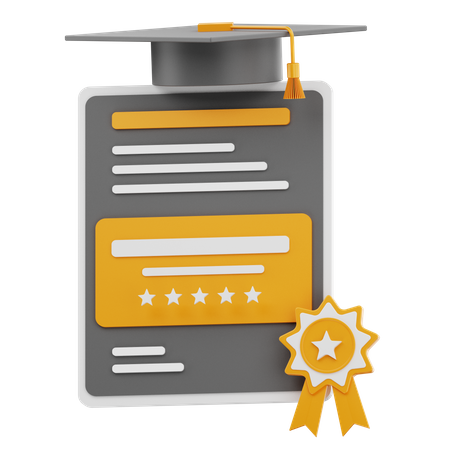 Certificate  3D Icon