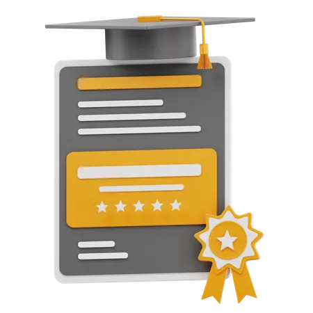 Certificate  3D Icon