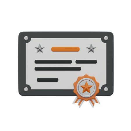 Certificate  3D Icon