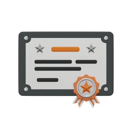 Certificate  3D Icon