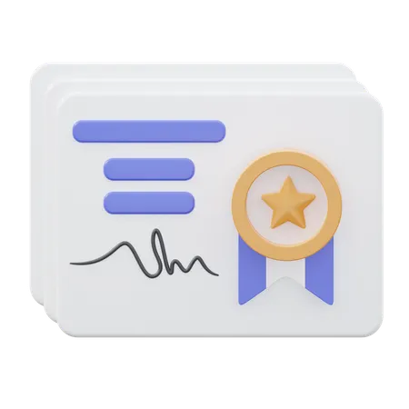 Certificate  3D Icon