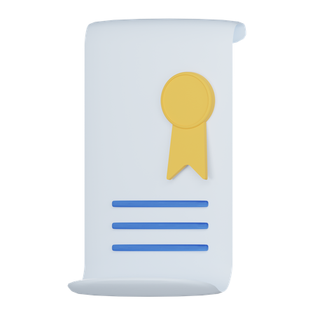 Certificate  3D Icon