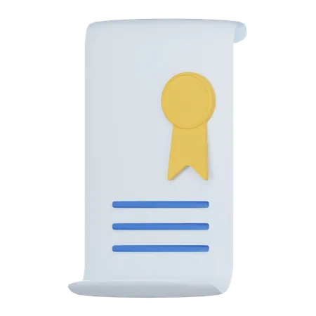 Certificate  3D Icon