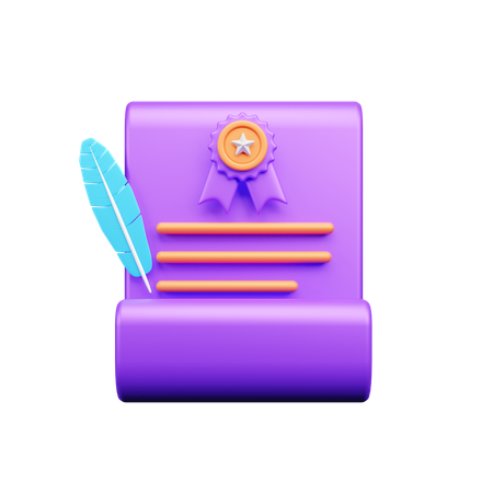 Certificate  3D Icon