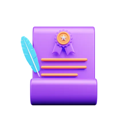 Certificate  3D Icon