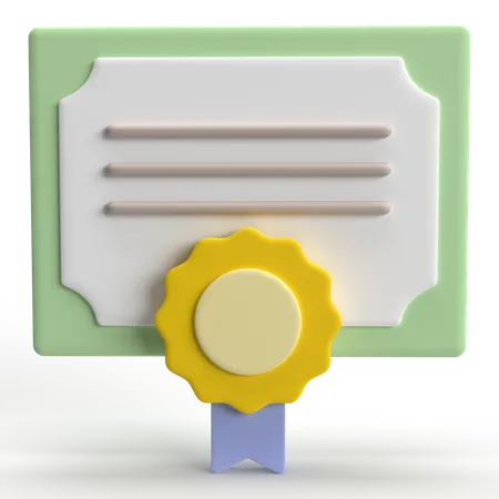 Certificate  3D Icon