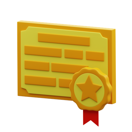 Certificate  3D Icon