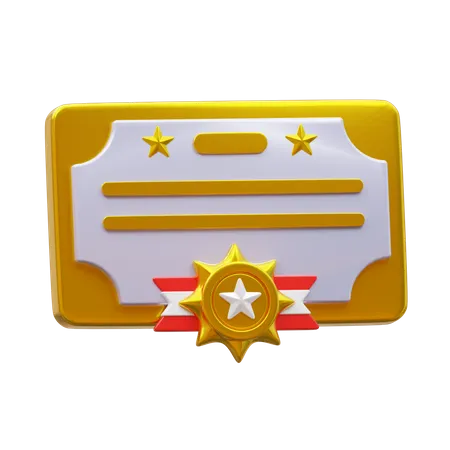 Certificate  3D Icon