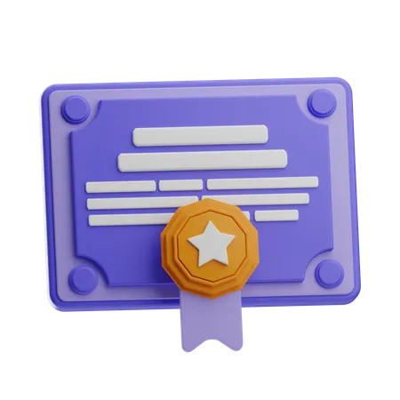 Certificate  3D Icon