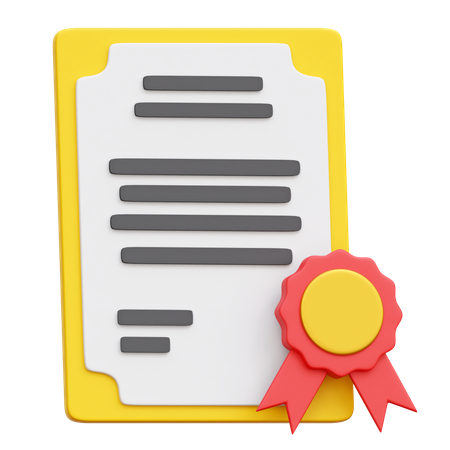 Certificate  3D Icon