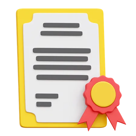 Certificate  3D Icon