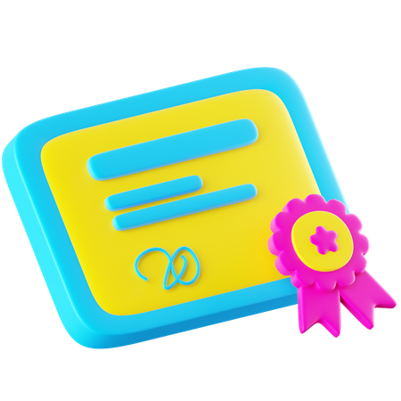 Certificate  3D Icon